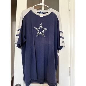 Vintage Dallas Cowboys NFL T-Shirt - Classic Reebok Blue/Gray Raglan 90s Y2K XL